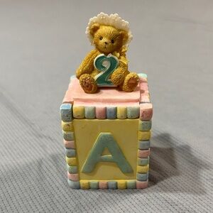Cherished Teddies Yellow and Blue Block Toy